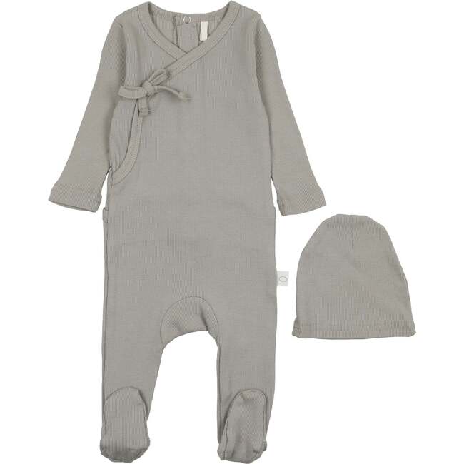 Faux Wrap Footie, Light Grey