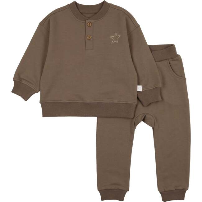 Henley Sweatsuit, Olive