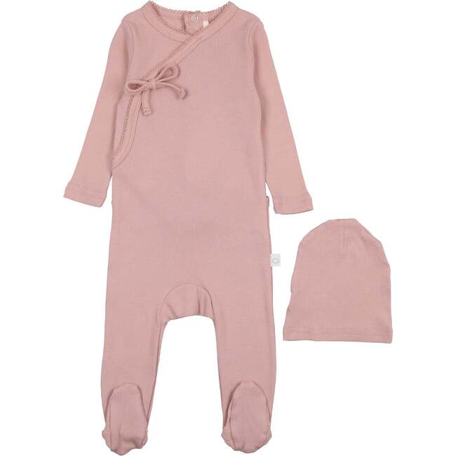 Faux Wrap Footie, Pink