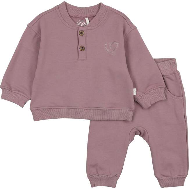 Henley Sweatsuit, Lavendar