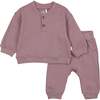 Henley Sweatsuit, Lavendar - Mixed Apparel Set - 1 - thumbnail