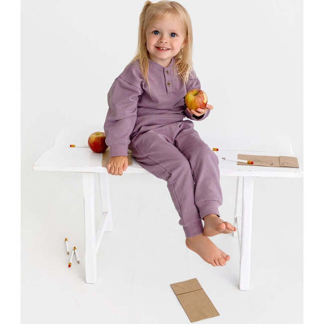 Henley Sweatsuit, Lavendar - Mixed Apparel Set - 2