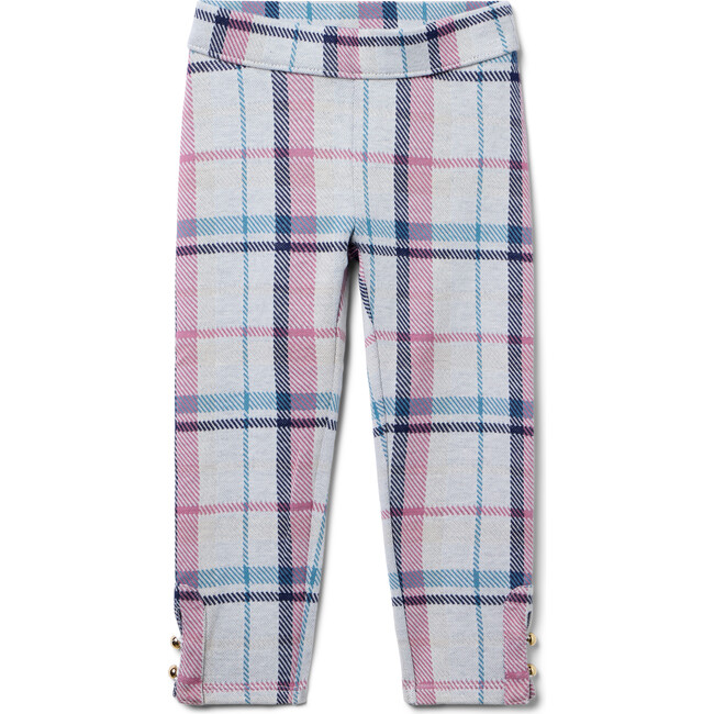 Plaid Button Cuff Jacquard Pant