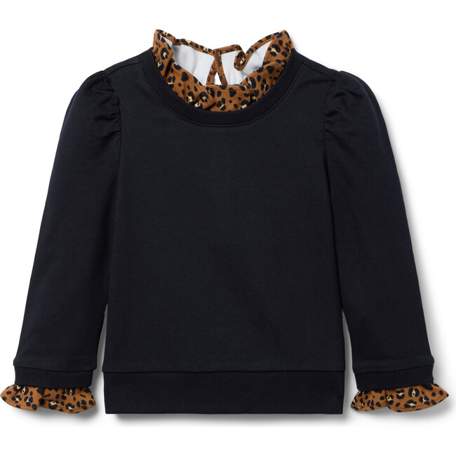 Leopard Trim Sweatshirt