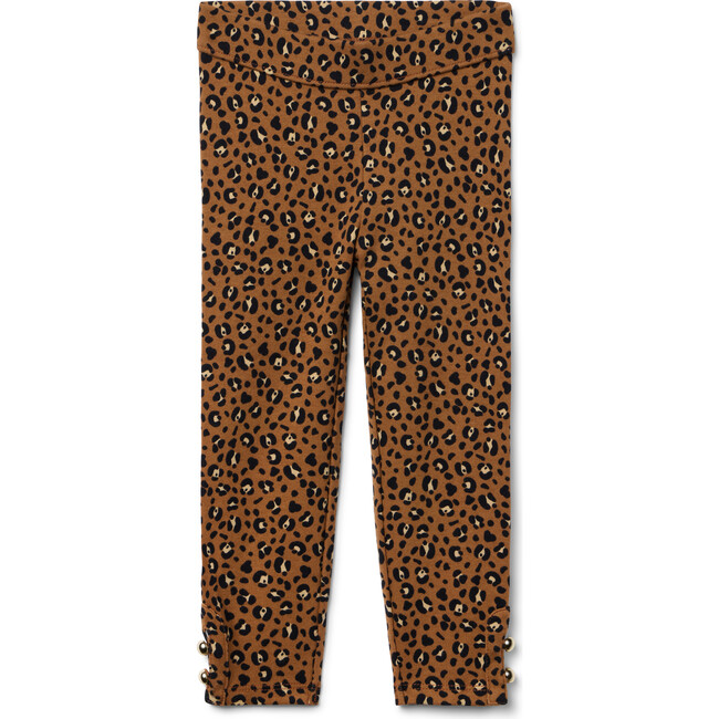 Leopard Button Cuff Ponte Pant