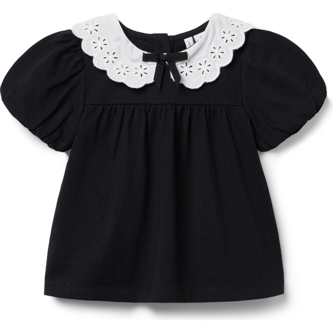 Embroidered Collar Top