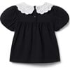 Embroidered Collar Top - Shirts - 2