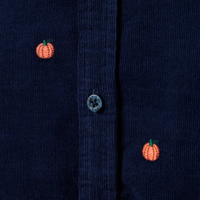 Embroidered Pumpkin Corduroy Shirt - Shirts - 2