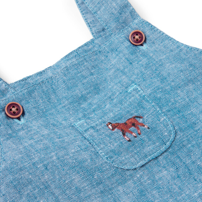 Baby Chambray Horse Overall - Overalls - 2