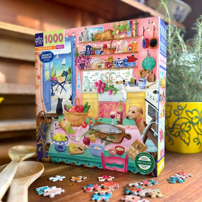 Pink Kitchen 1,000pc Puzzle - Puzzles - 3