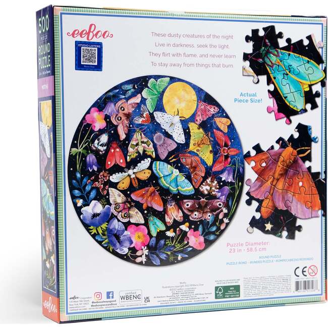 Moths 500pc Round Puzzle - Puzzles - 2