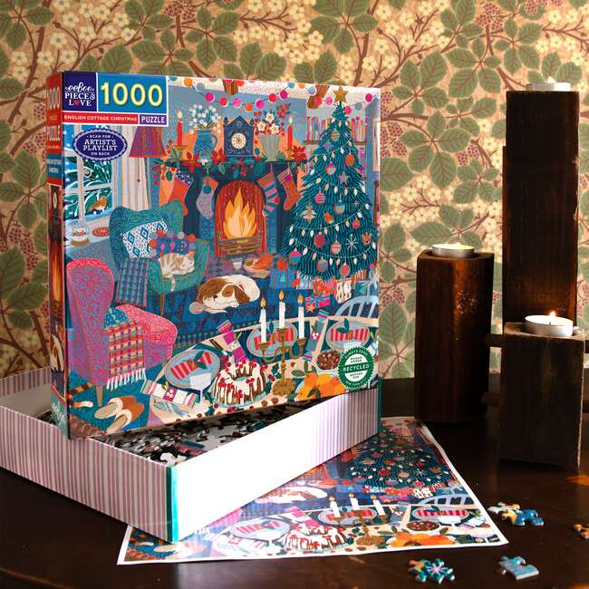 English Cottage Christmas 1,000pc Puzzle - Puzzles - 2