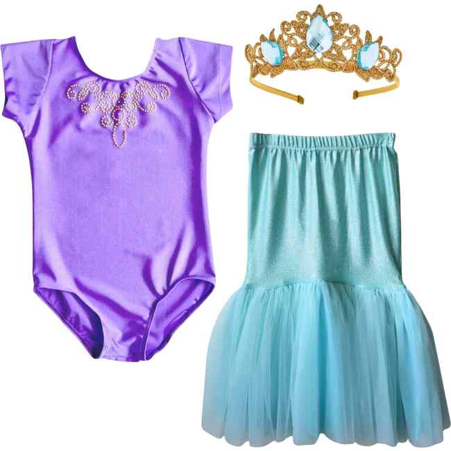 Enchanting Mermaid Costume Set - Violet/Teal