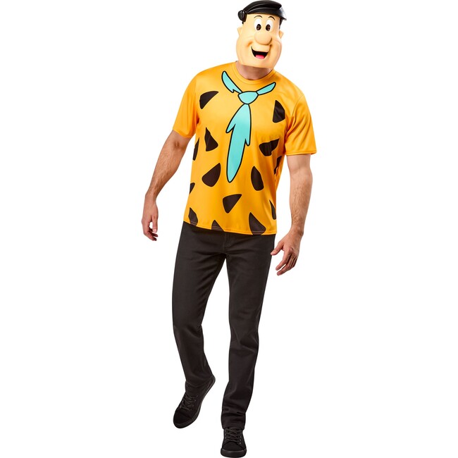 Men's The Flintstones Ben Cooper Fred Flintstone T-Shirt and Half Mask 1001197