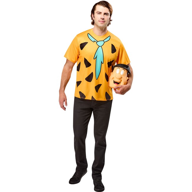 Men's The Flintstones Ben Cooper Fred Flintstone T-Shirt and Half Mask 1001197 - Costumes - 2