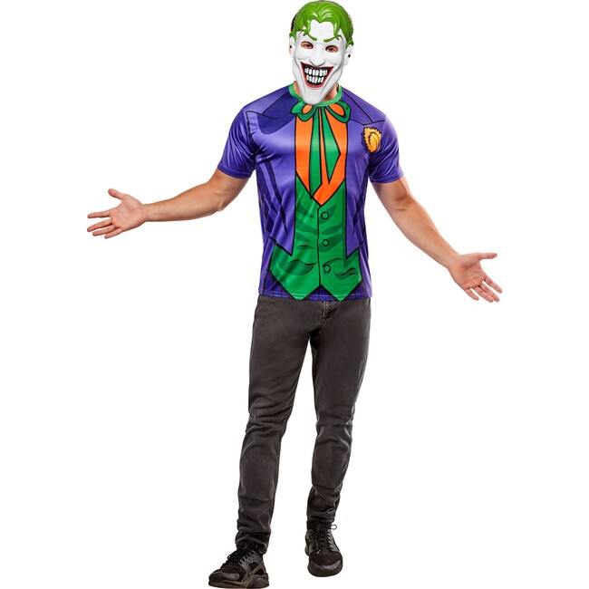 Men's DC Comics Ben Cooper The Joker T-Shirt and Half Mask 1001189