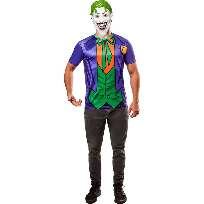 Men's DC Comics Ben Cooper The Joker T-Shirt and Half Mask 1001189 - Costumes - 2