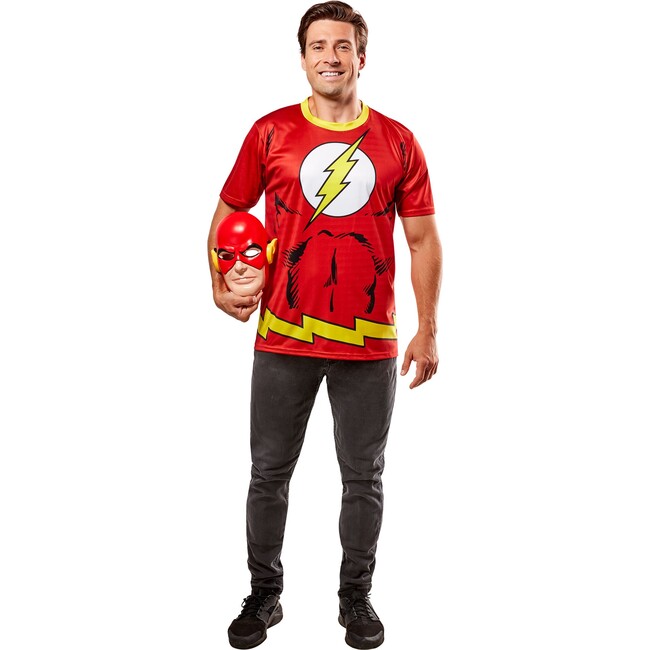 Men's DC Comics Ben Cooper Flash T-Shirt and Half Mask 1001193 - Costumes - 2