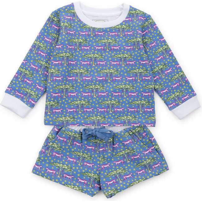 Stella Girls' Sweatshirt Short Set, Royal Safari