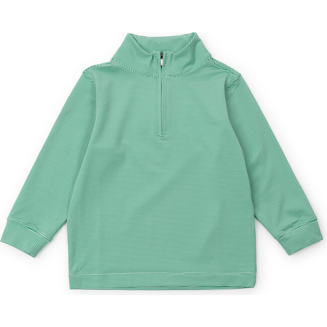 Sam Quarter Zip Pullover, Green Stripes