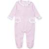 Lucy Girls' Footie Romper, Scalloped in Pink - Footie Pajamas - 1 - thumbnail