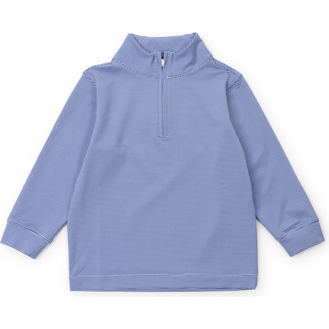 Sam Quarter Zip Pullover, Blue Stripes