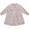 Villa Floral Print Frilled Collar Long Sleeve Dress, Pink Bouquet - Dresses - 1 - thumbnail