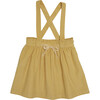 Yarrow Babycord Shoulder Strap Velvet Bow Waist Skirt, Yellow - Skirts - 1 - thumbnail