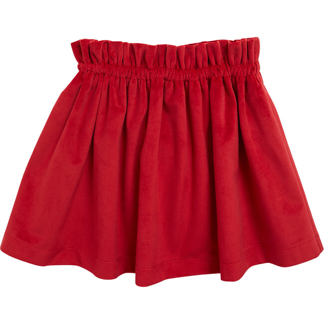 Pestana Velvet Elastic Waist Flared Skirt, Red