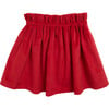 Pestana Velvet Elastic Waist Flared Skirt, Red - Skirts - 1 - thumbnail