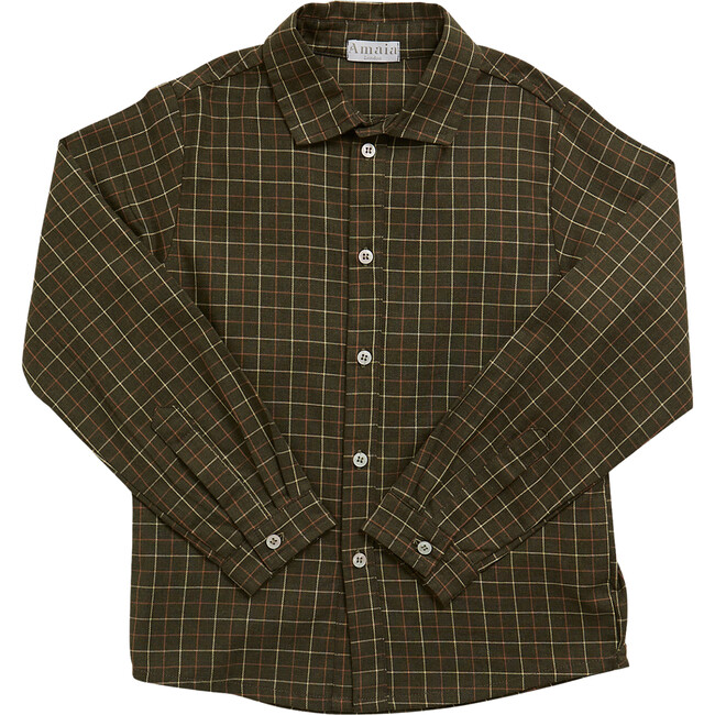 Ralph Checkered Long Sleeve Shirt, Khaki