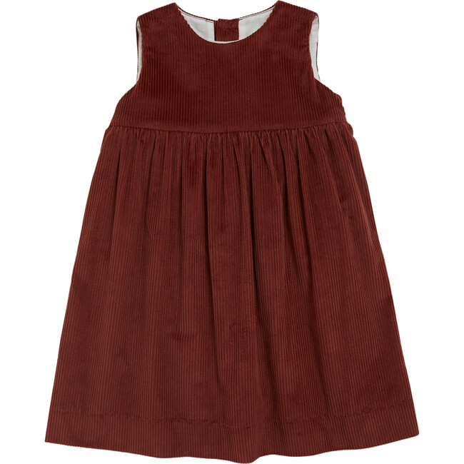 Pichi Wale Corduroy Sleeveless Dropped Waist Dress, Burgundy