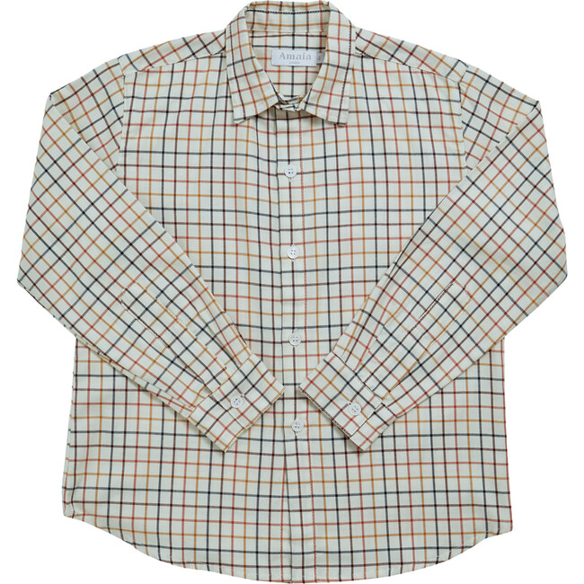 Ralph Checkered Long Sleeve Shirt, Cream & Multicolors