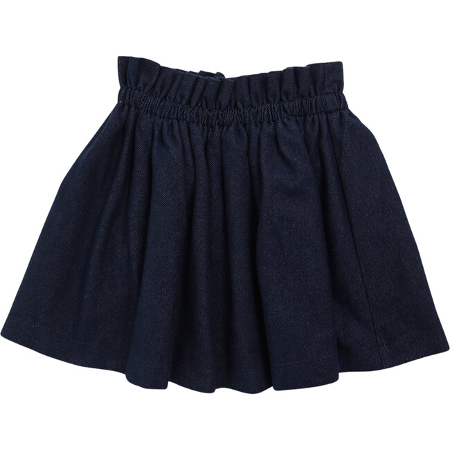 Pestana Twill Elastic Waist Flared Skirt, Navy