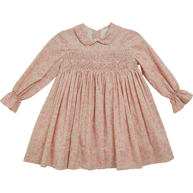 Jujube Liberty Print Peter Pan Collar Short Puff Sleeve Smocked Dress, Capel Pink - Dresses - 1