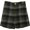 Gull Tartan Zipped Buttoned Shorts, Navy - Shorts - 1 - thumbnail