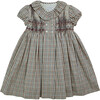 Gooseberry Checkered Short Puff Sleeve Smocked Dress, Multicolors - Dresses - 1 - thumbnail