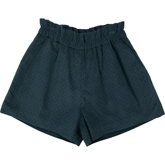 Freesia Corduroy Polka Dot Shorts, Petrol Blue