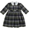 Corneta Tartan Contrast Peter Pan Collar Long Sleeve Dress, Navy - Dresses - 1 - thumbnail