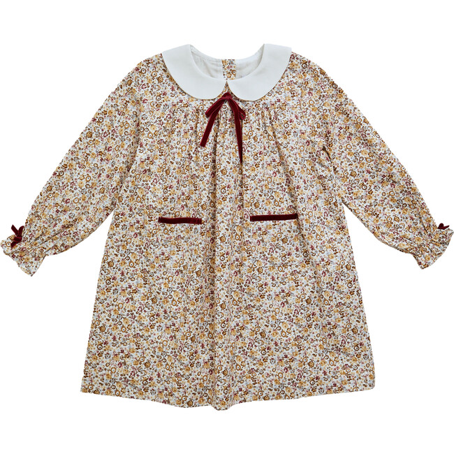 Baby Leela Floral Peter Pan Collar Long Sleeve Dress, Multicolors