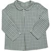 Baby Darius Checkered Peter Pan Collar Long Sleeve Shirt, Khaki - Shirts - 1 - thumbnail