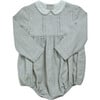 Baby Alex Vichy Peter Pan Collat Long Sleeve Romper, Grey - Rompers - 1 - thumbnail