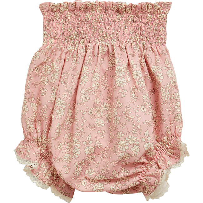 Baby Bloom Liberty Print Smocked Waist Bloomer, Capel Pink