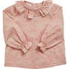 Baby Amelia Liberty Print Ruffle Collar Long Cuffed Sleeve Blouse, Capel Pink - Blouses - 1 - thumbnail