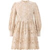 Riley Floral Embroidered Long Sleeve Mini Dress, Cream - Dresses - 1 - thumbnail