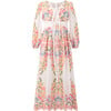 Lyla Embroidered Bow Long Balloon Sleeve Maxi Dress, Multicolors - Dresses - 1 - thumbnail