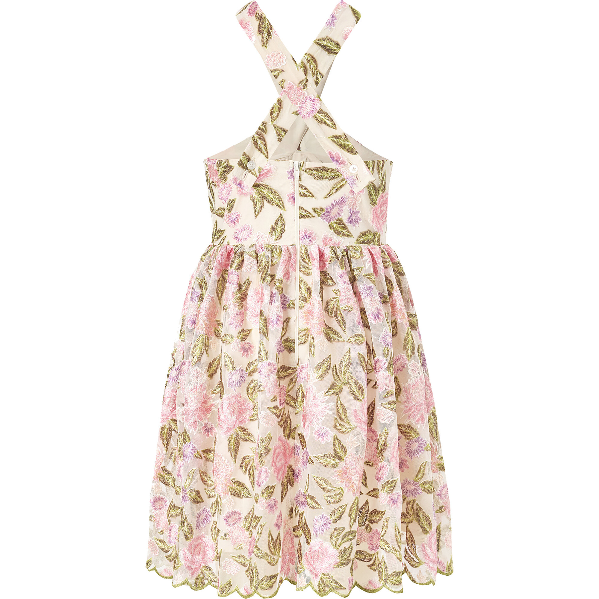 Willow Floral Embroidered Halter Neck Mini Dress