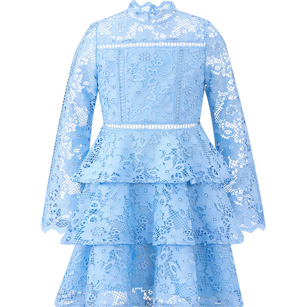 chinese dress ladies Provence Bloom Long Sleeve Mini Dress Floral Blue– Selfie Leslie main image 0