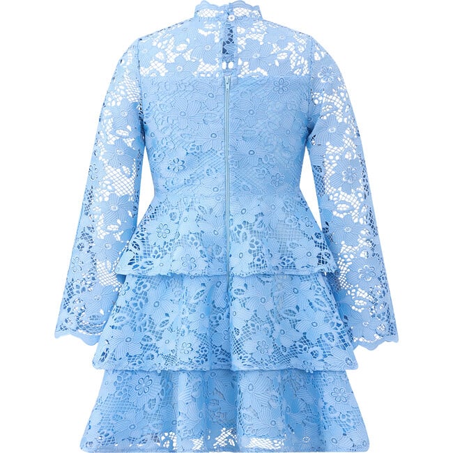 Layla Long Sleeve Tiered Frill Full Skirt Mini Dress, Powder Blue - Dresses - 2