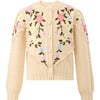 Grace Floral Embroidered Long Sleeve Knit Button-Up Cardigan, Cream - Cardigans - 1 - thumbnail